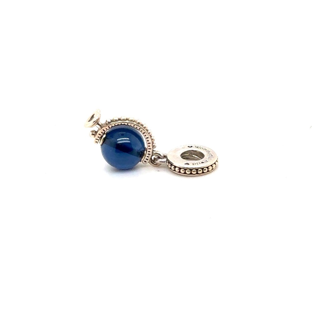 Pandora Blue Spinning Globe Dangle Charm Wonderful World Sterling Silver S925